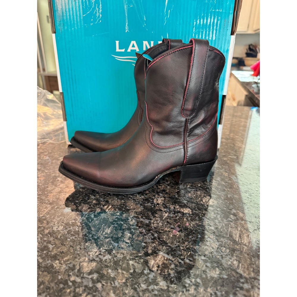 Lane Emma Jane Bootie Black Cherry Leather Western Boots LB0564N Womens 6